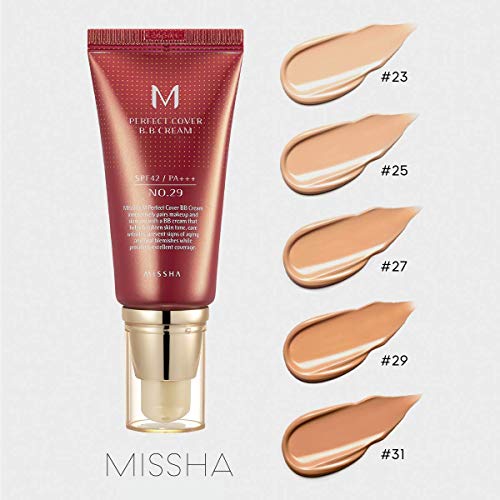 [Missha] M Perfect Cover BB Cream  (No.29 Caramel Beige) SPF 42 PA+++ 50ml - Image 4