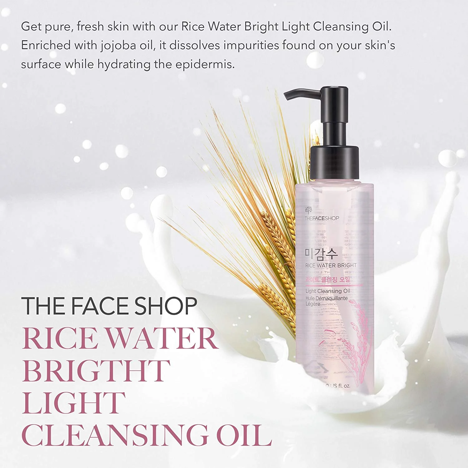 [TheFaceShop] Rice Water Bright Light Cleansing Oil 150mL - Image 4